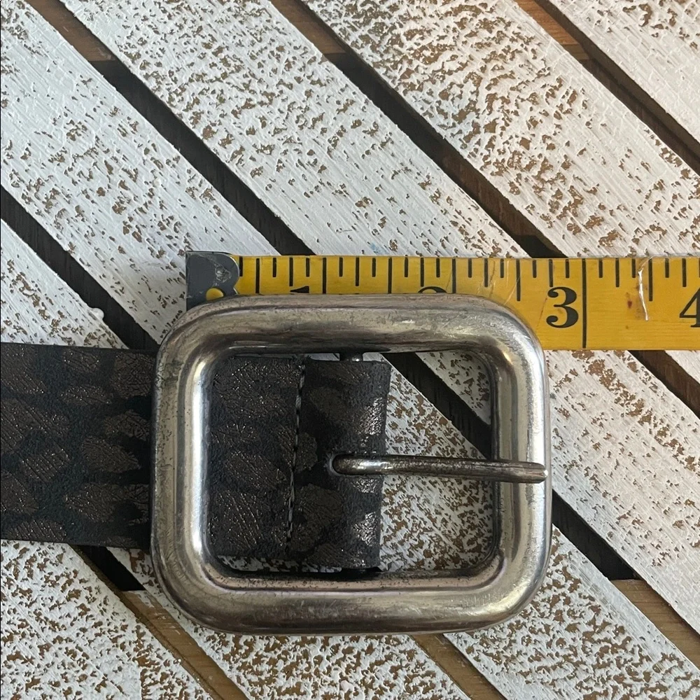 Metallic Leopard Print Street Ahead Leather Belt Sz S